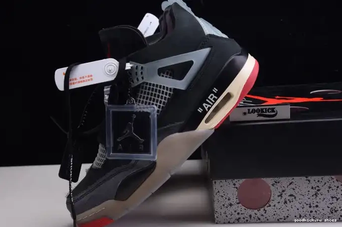 80% Off Sale x Bred Air Jordan Off White CV9388-001 4 Retro 0525
